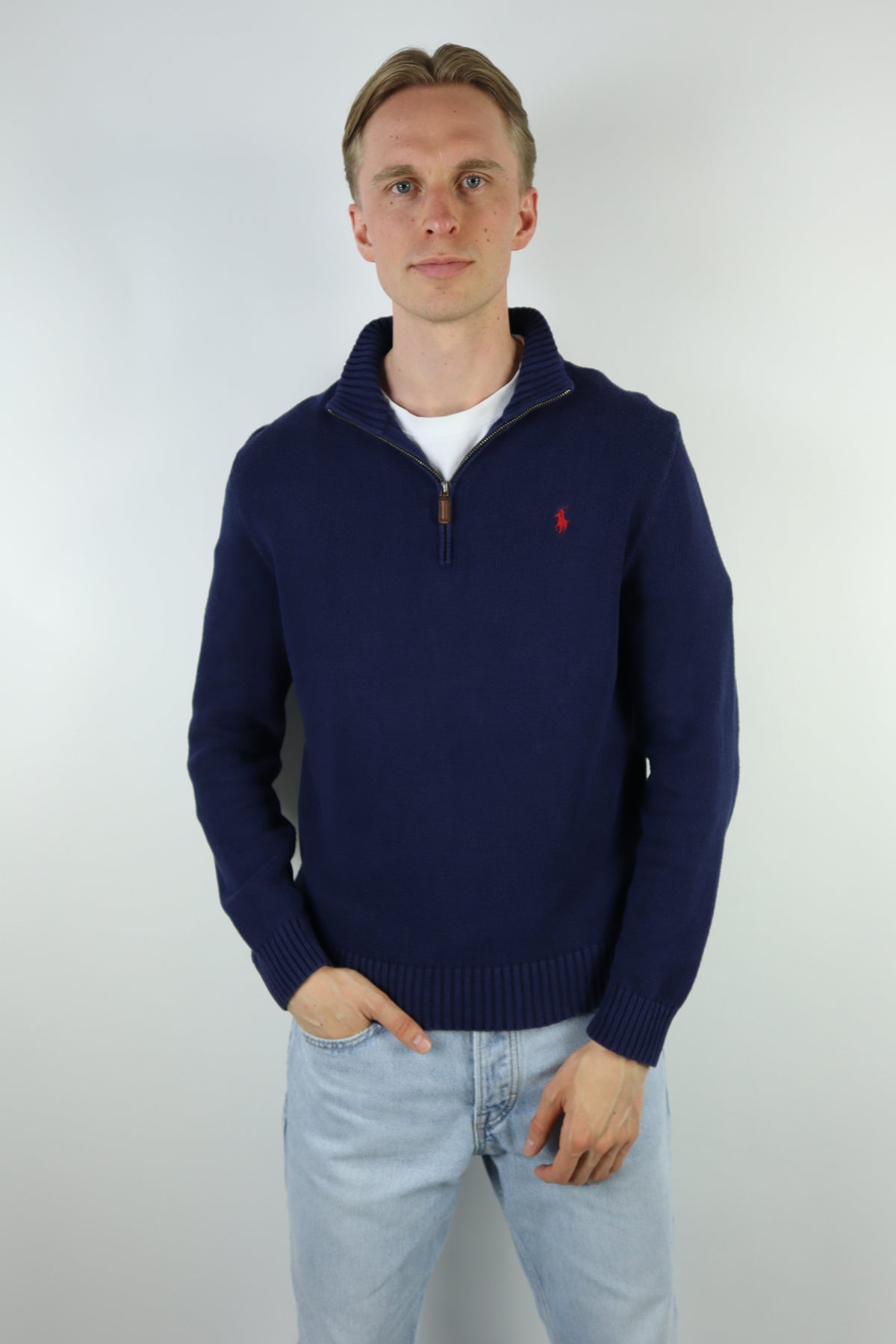 Ralph Lauren trui met kwart rits - M