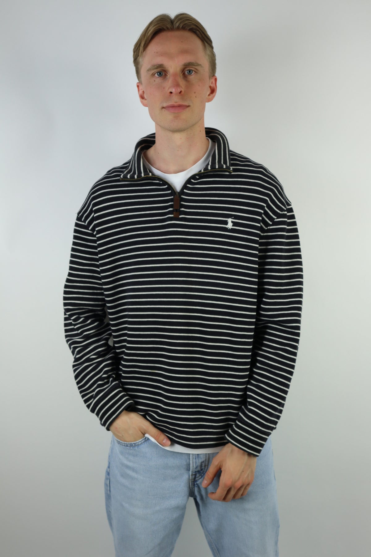 Ralph Lauren trui met kwart rits - L