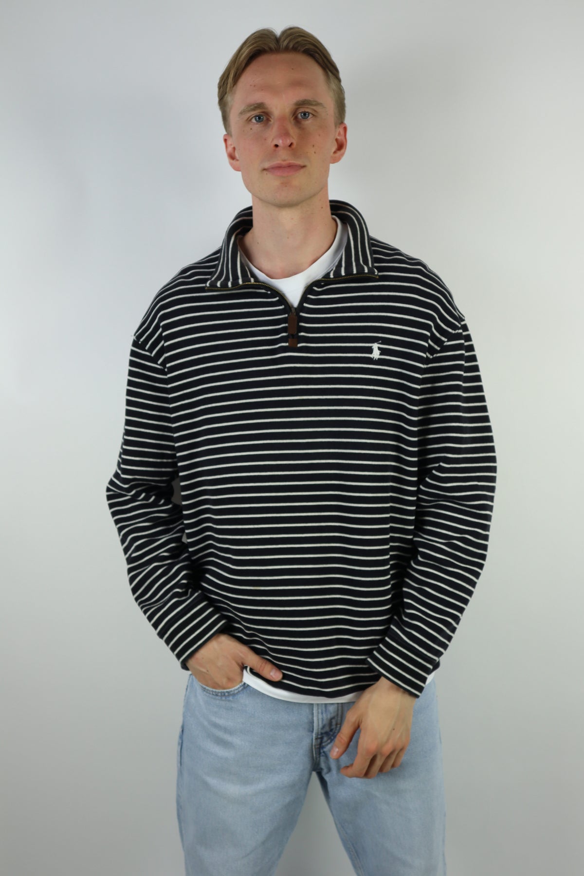 Ralph Lauren trui met kwart rits - L