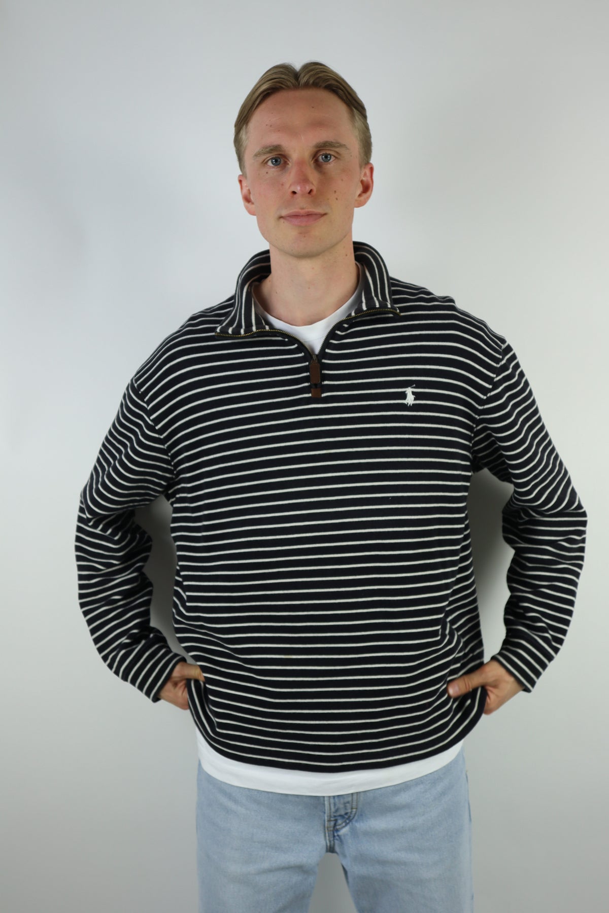 Ralph Lauren trui met kwart rits - L