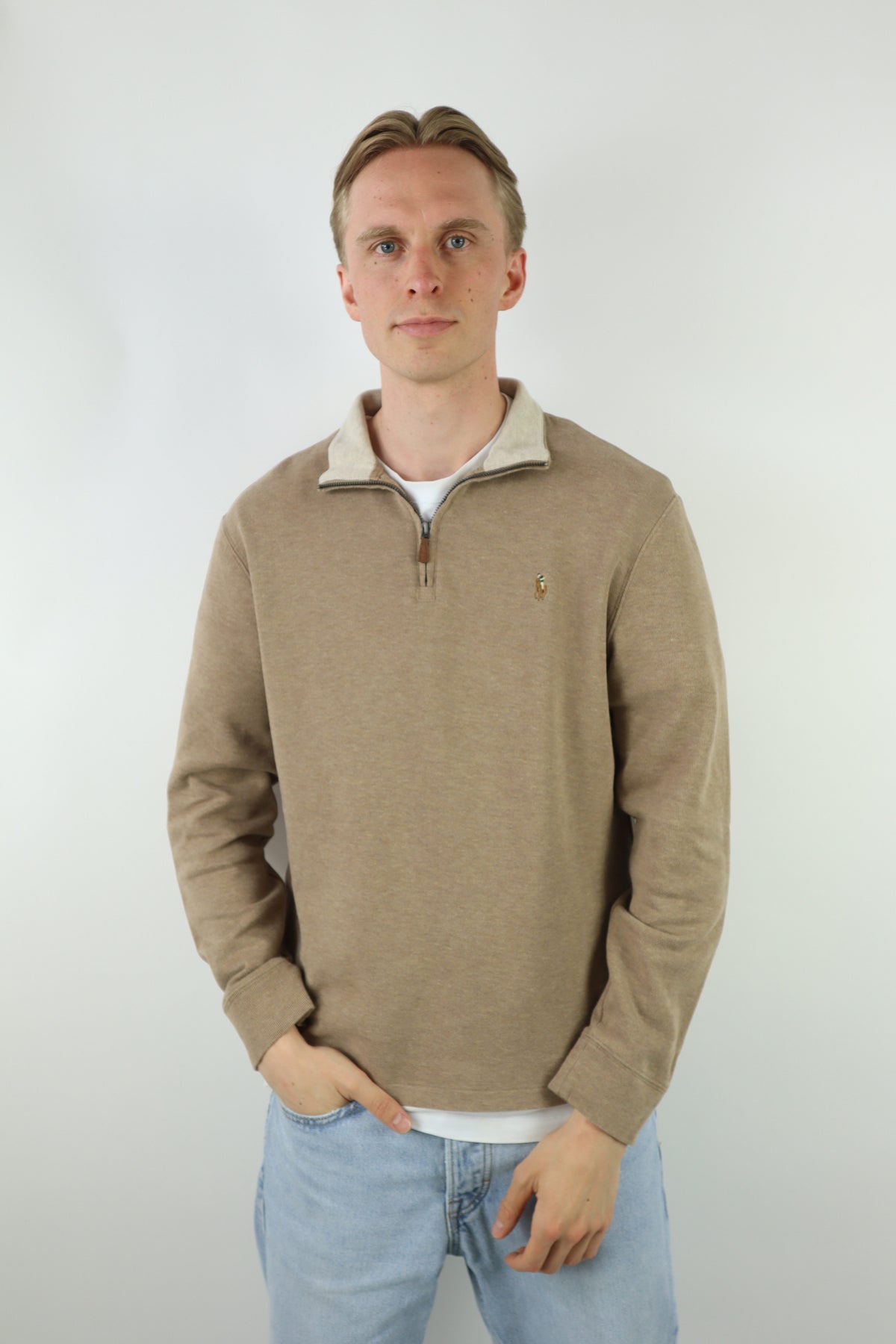 Ralph Lauren trui met kwart rits - M