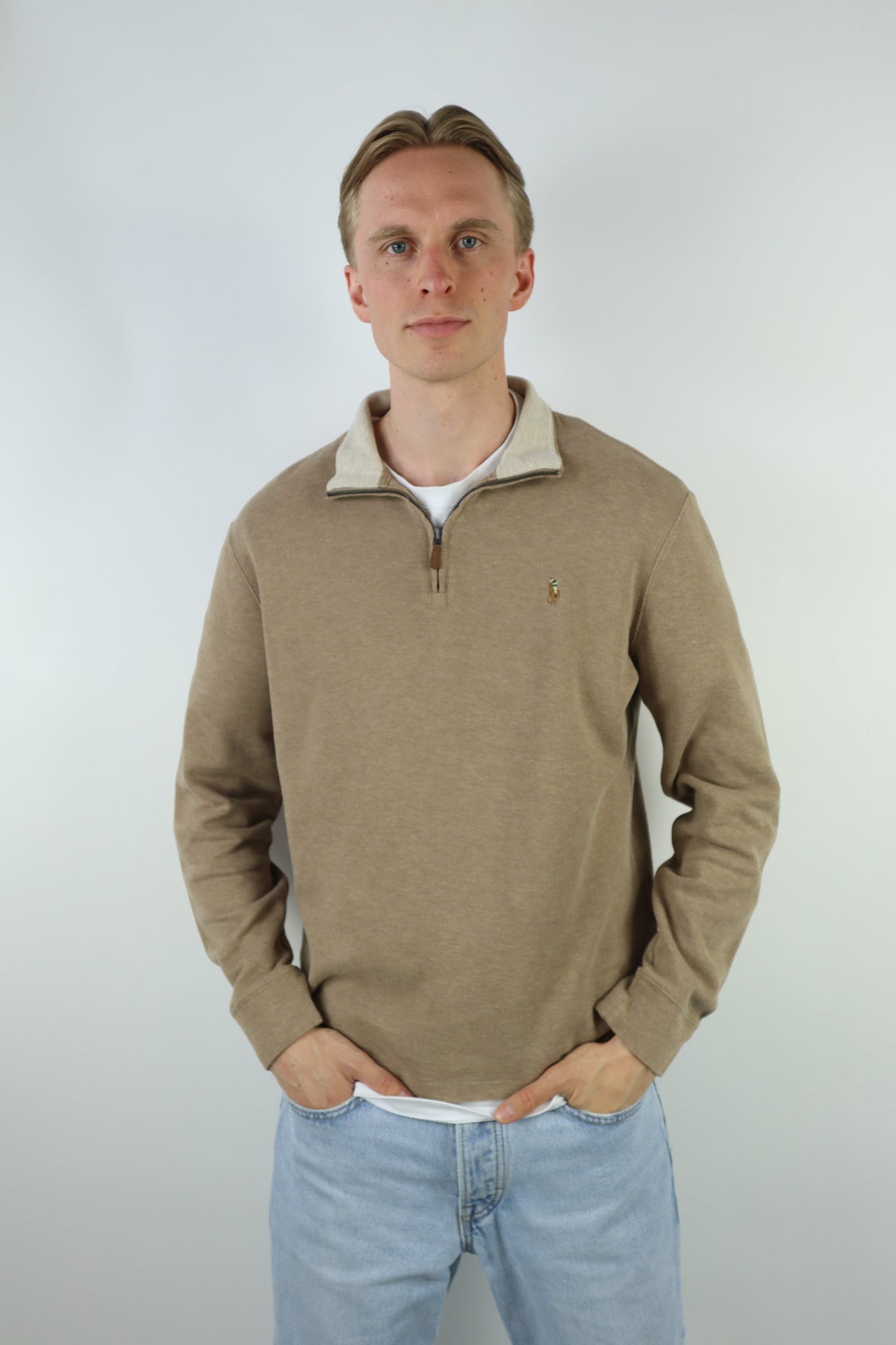 Ralph Lauren trui met kwart rits - M