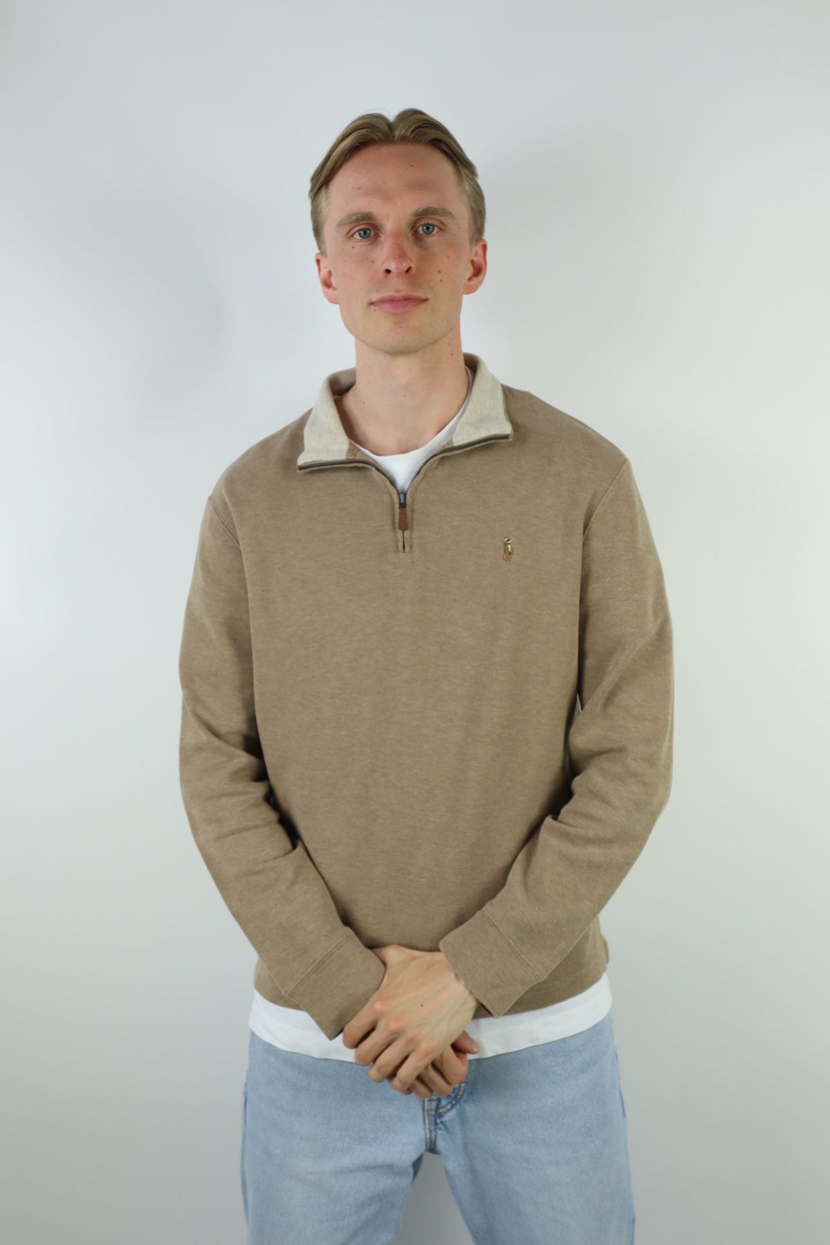 Ralph Lauren trui met kwart rits - M