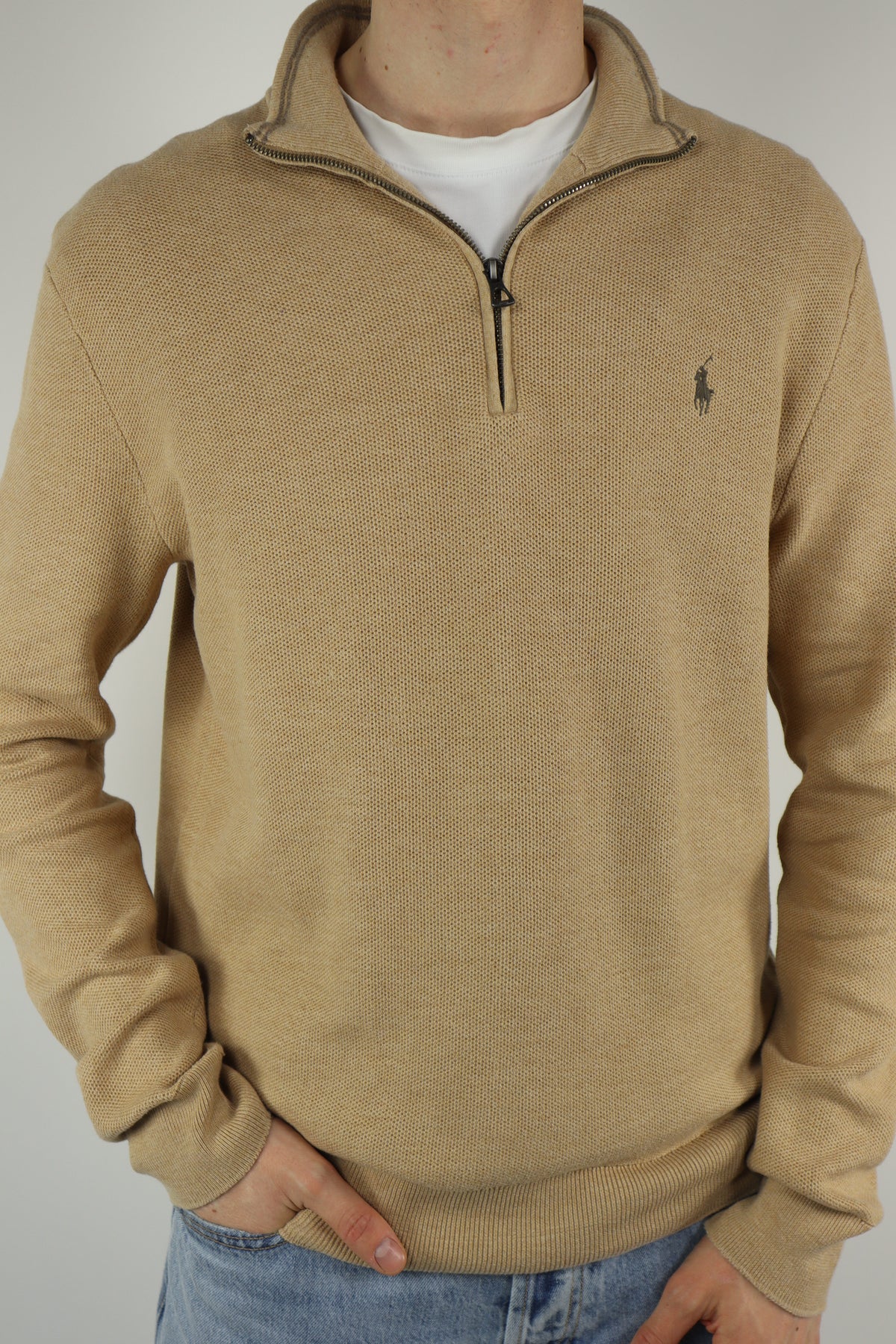 Ralph Lauren trui met kwart rits - L