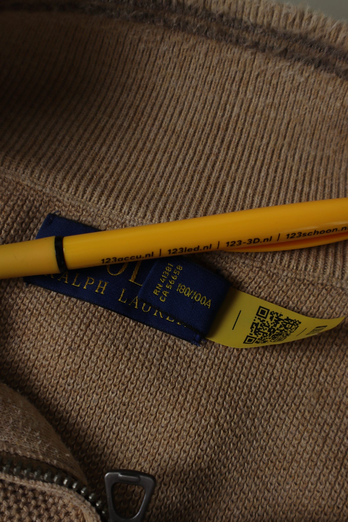 Ralph Lauren trui met kwart rits - L