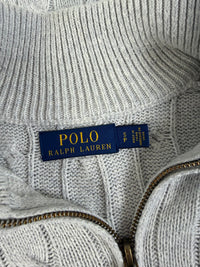 Ralph Lauren kabeltrui met kwart rits - S