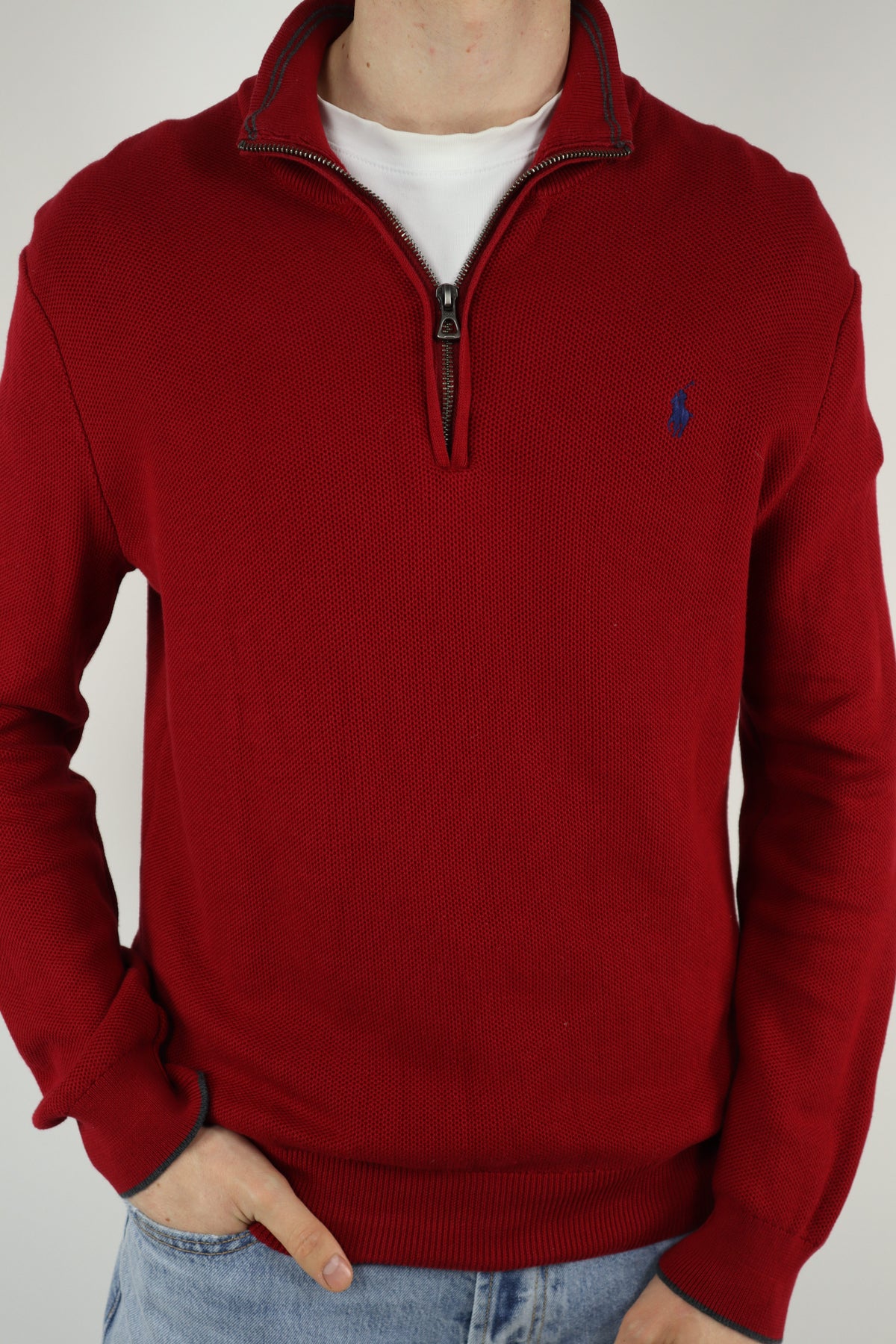 Ralph Lauren trui met kwart rits - M