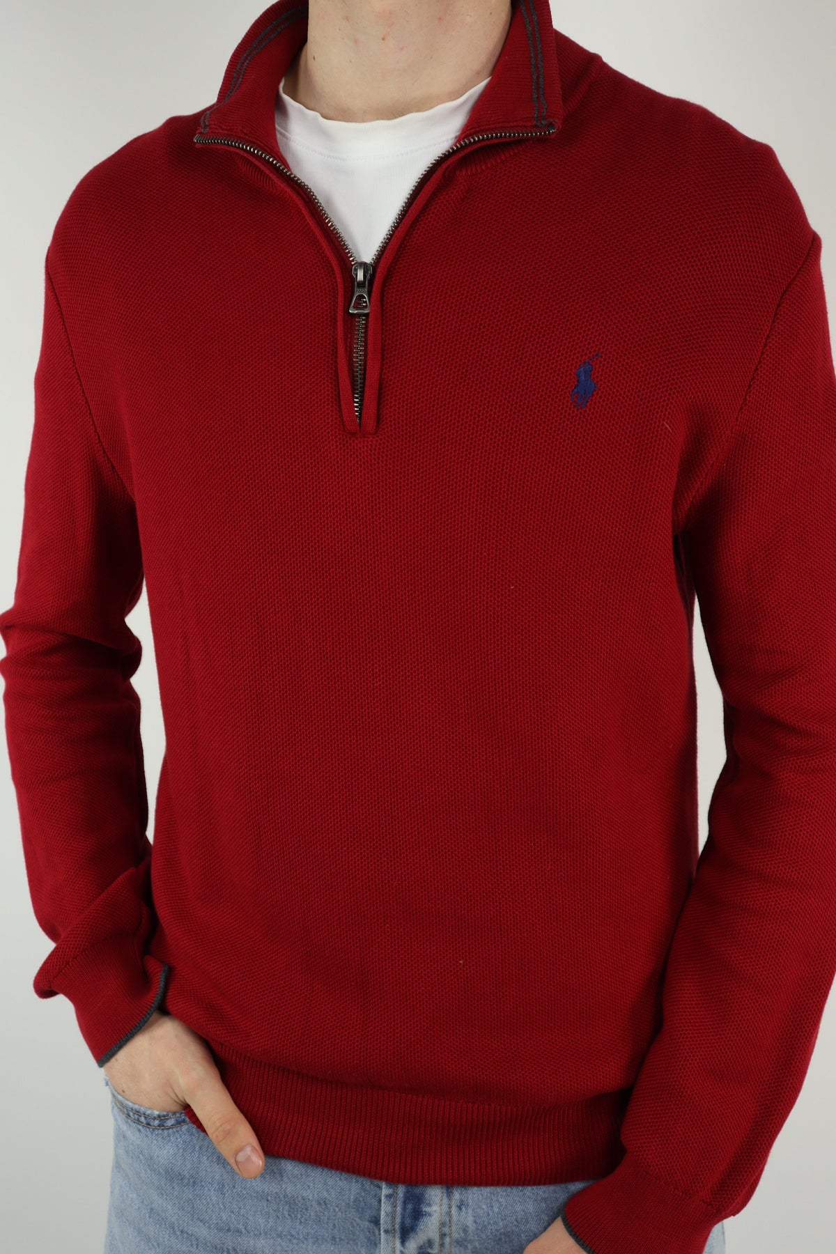 Ralph Lauren trui met kwart rits - M