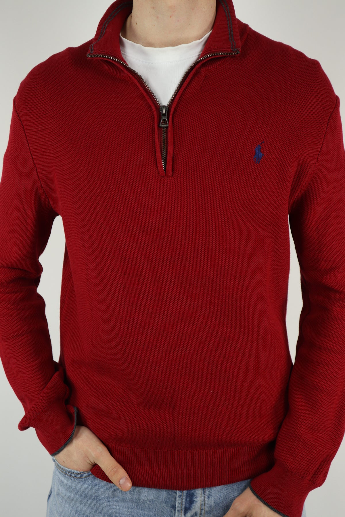Ralph Lauren trui met kwart rits - M