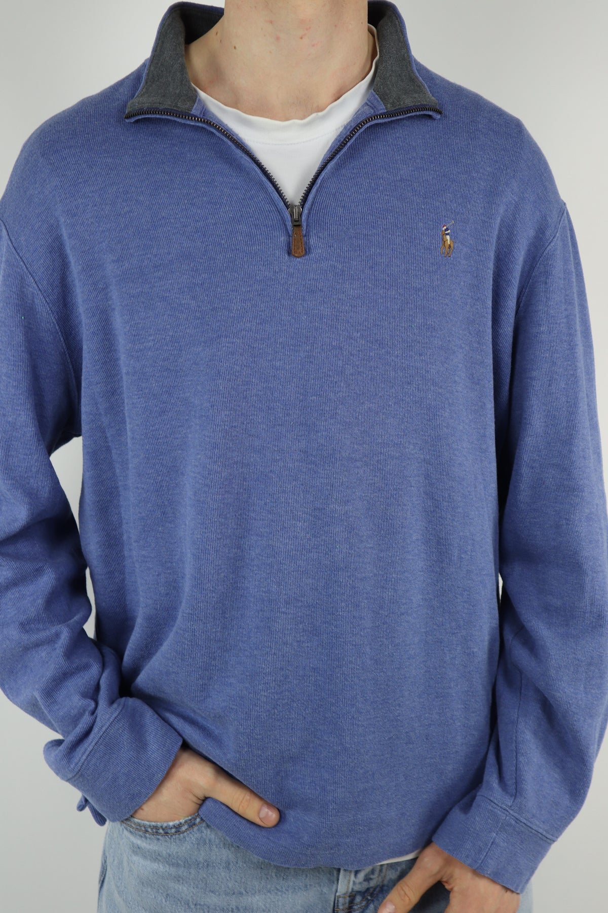 Ralph Lauren trui met kwart rits - L