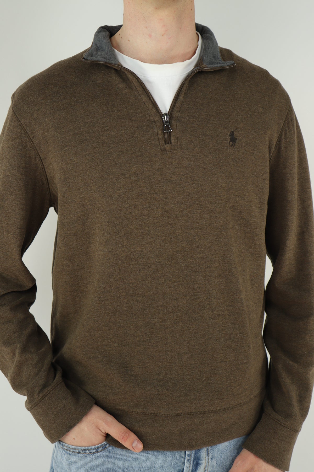 Ralph Lauren trui met kwart rits - M