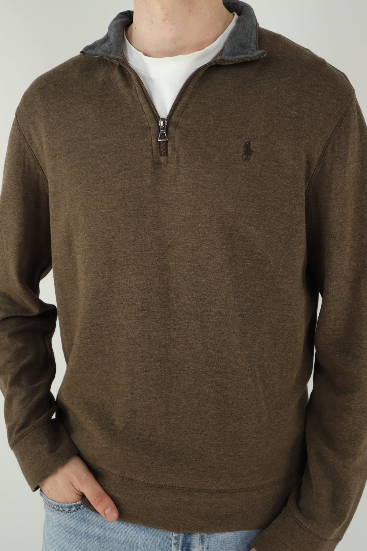 Ralph Lauren trui met kwart rits - M