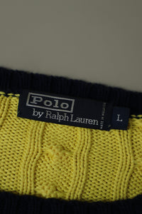 Ralph Lauren kabeltrui met ronde hals - L