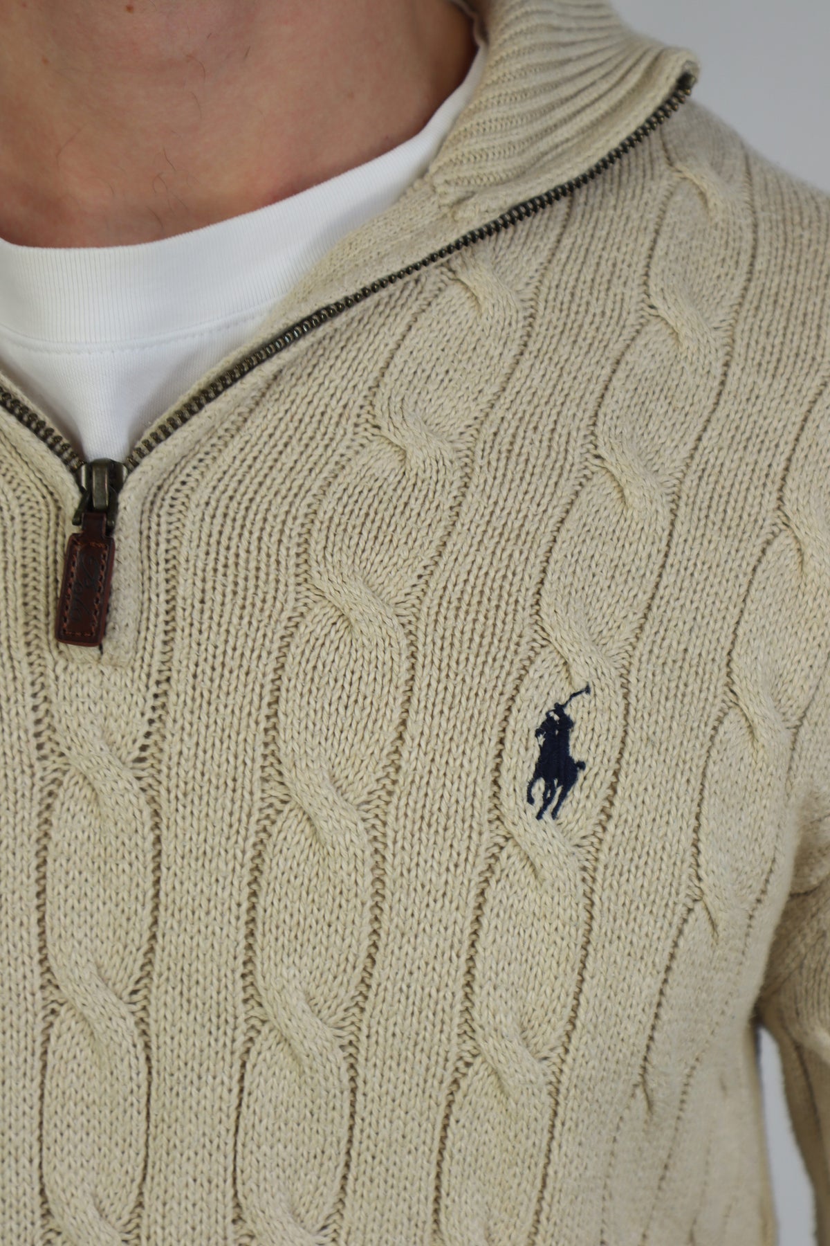 Ralph Lauren kabel quarter zip - S