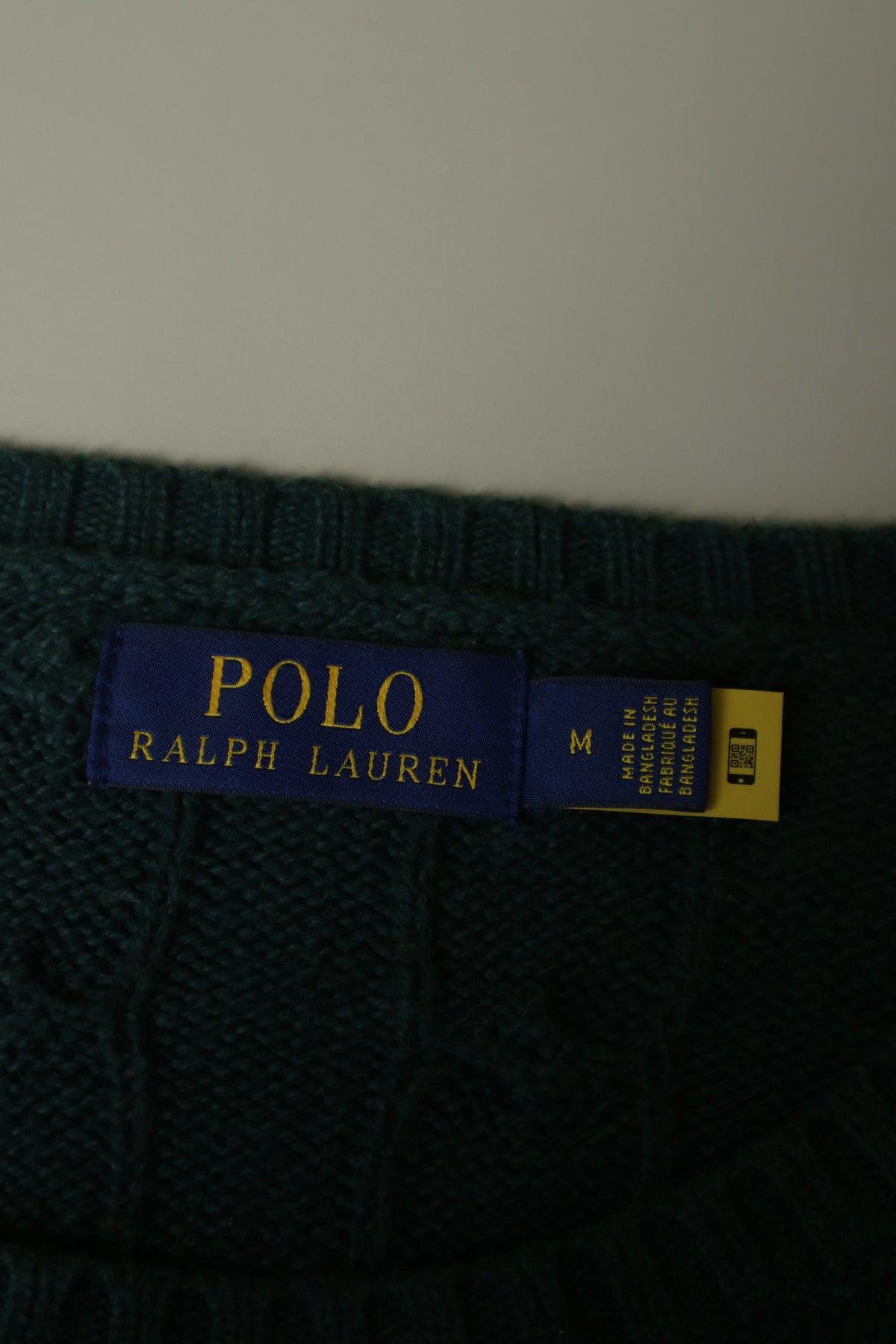 Ralph Lauren kabeltrui met ronde hals - M