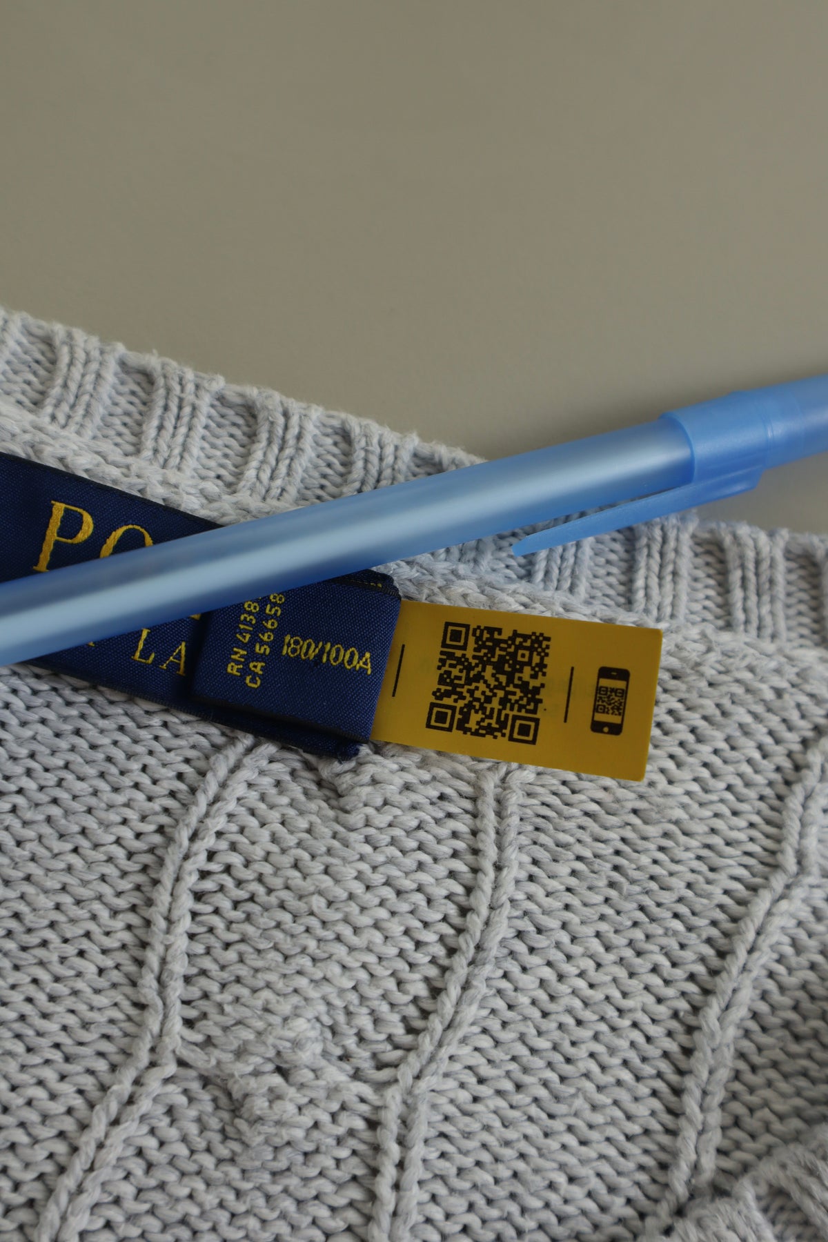 Ralph Lauren kabeltrui met ronde hals - M