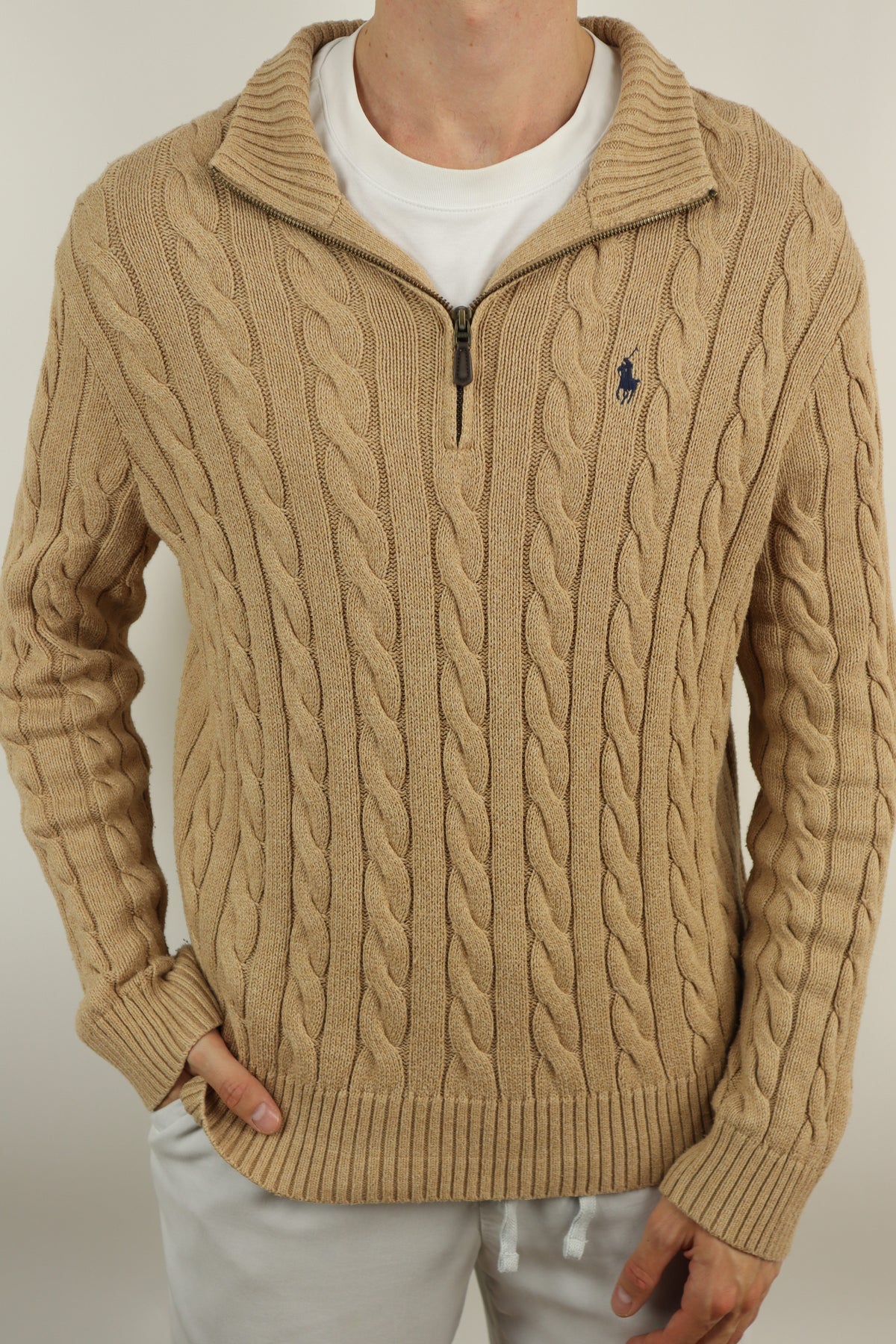 Ralph Lauren kabel quarter zip - L
