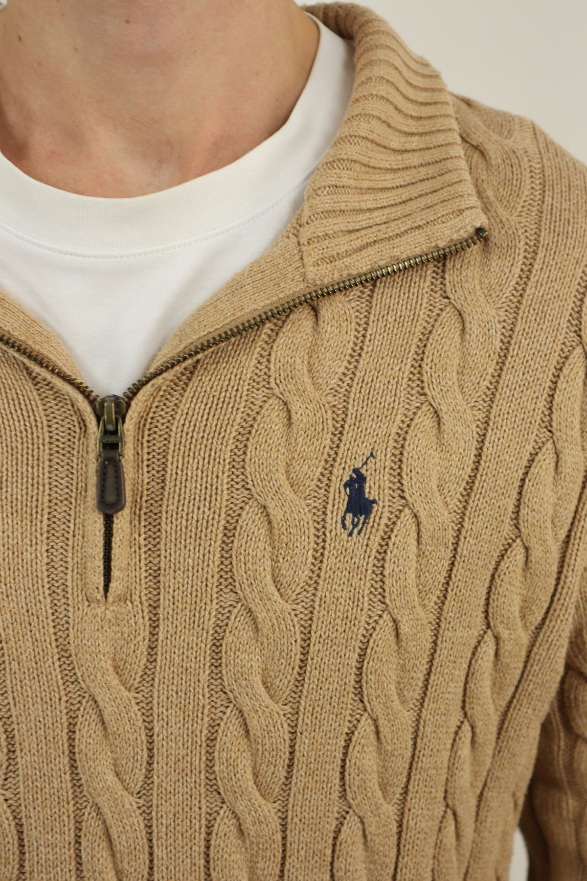 Ralph Lauren kabel quarter zip - L