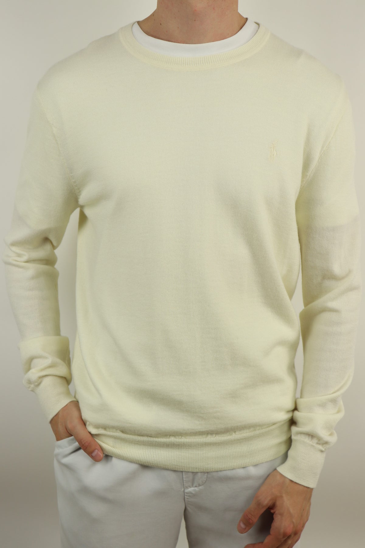 Ralph Lauren merino wollen trui met ronde hals - L