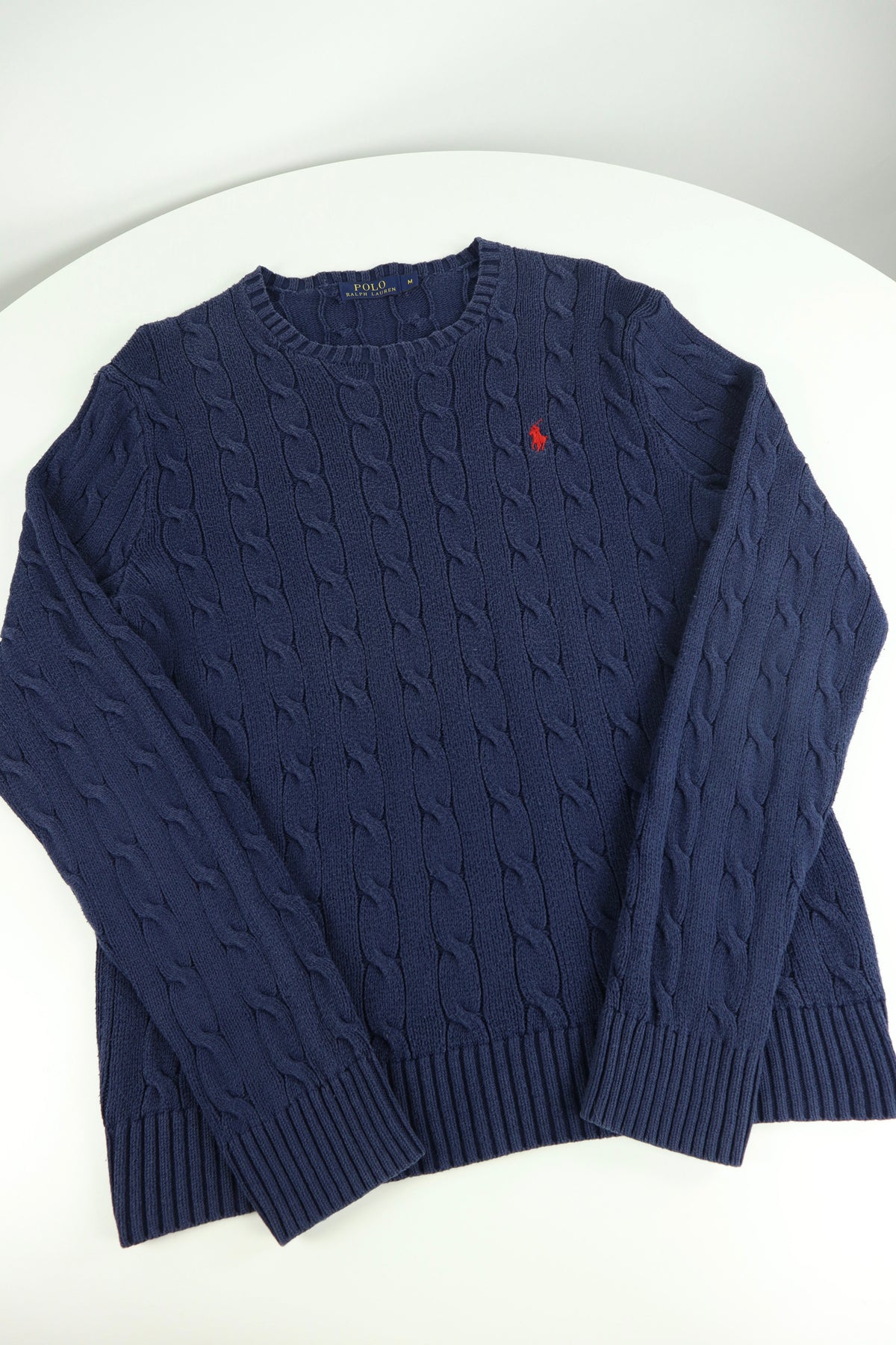 Ralph Lauren kabeltrui met ronde hals - S/M