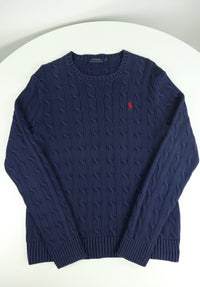 Ralph Lauren kabeltrui met ronde hals - S/M