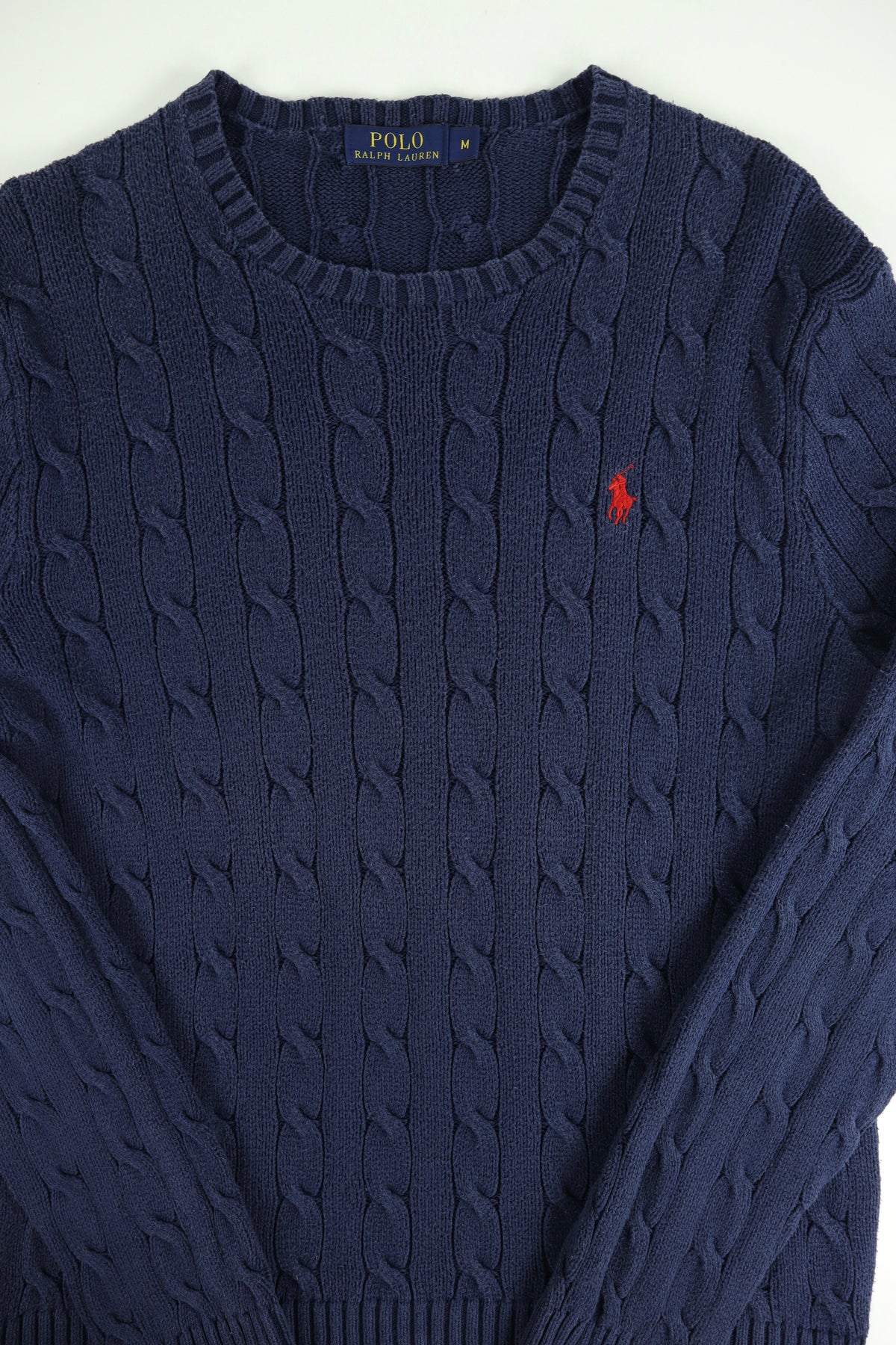 Ralph Lauren kabeltrui met ronde hals - S/M