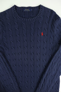 Ralph Lauren kabeltrui met ronde hals - S/M