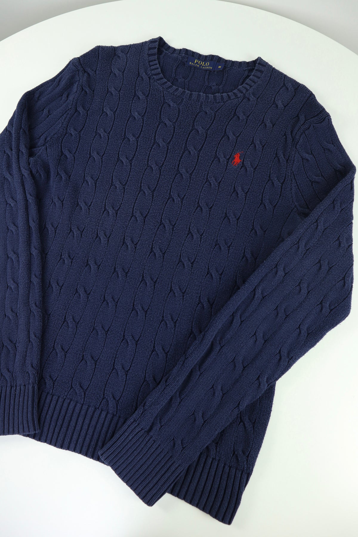 Ralph Lauren kabeltrui met ronde hals - S/M