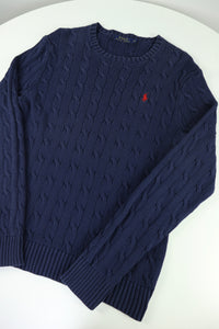 Ralph Lauren kabeltrui met ronde hals - S/M