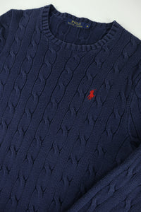 Ralph Lauren kabeltrui met ronde hals - S/M