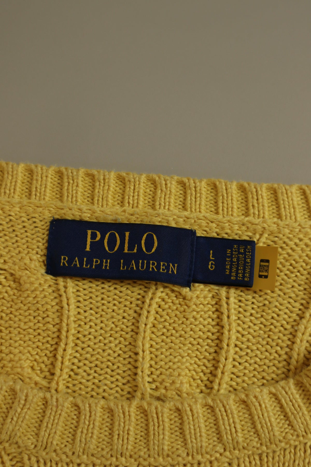 Ralph Lauren kabeltrui met ronde hals - L