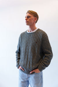 Ralph Lauren kabeltrui met ronde hals - L