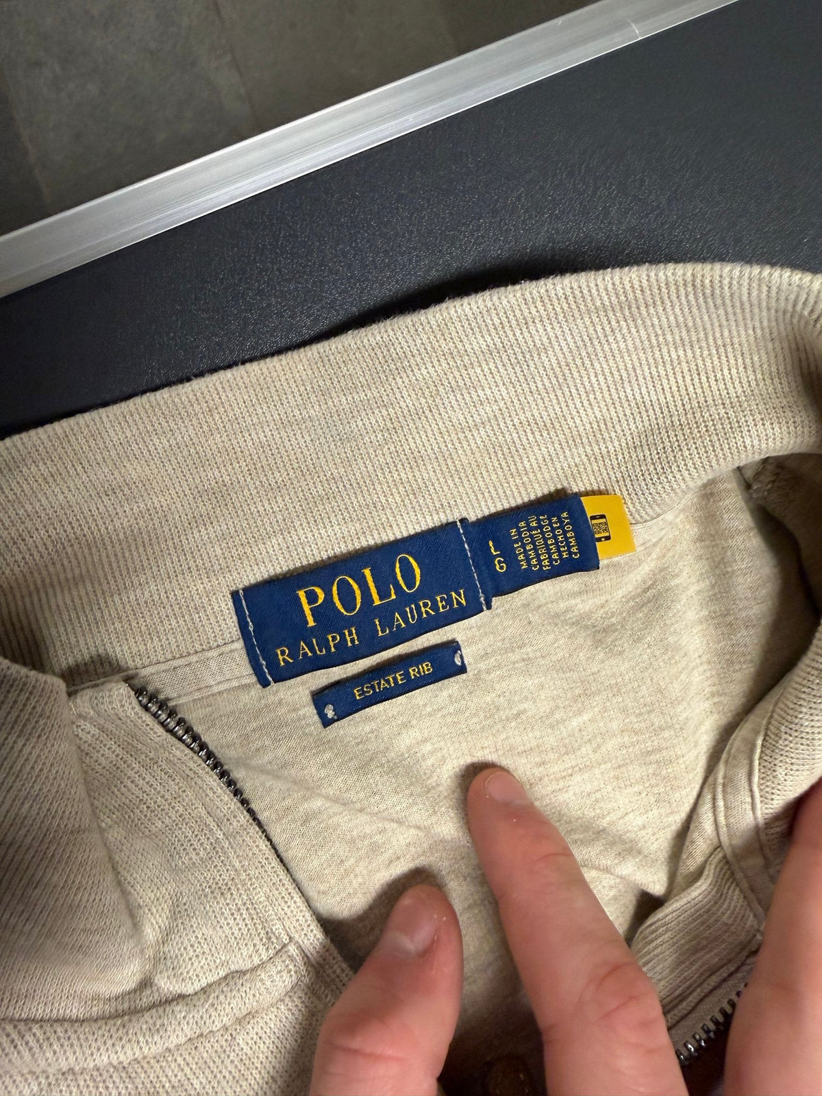 Ralph Lauren trui met kwart rits - L